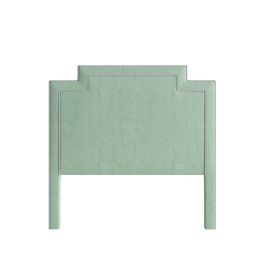 Sea Salt Velvet headboard by Pepper Home, featuring a tailored, squared silhouette in soothing velvet fabric.