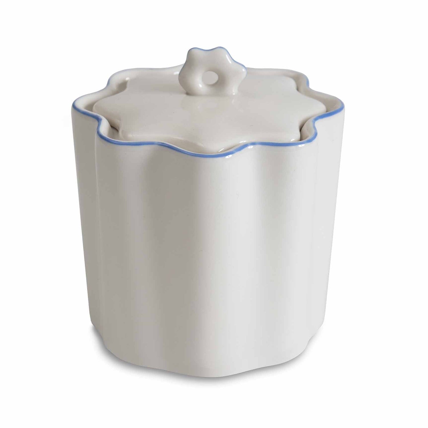 white ceramic cotton jar 