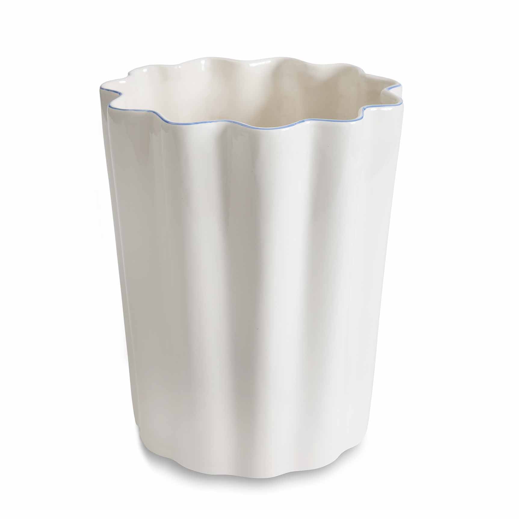 white ceramic waste basket 