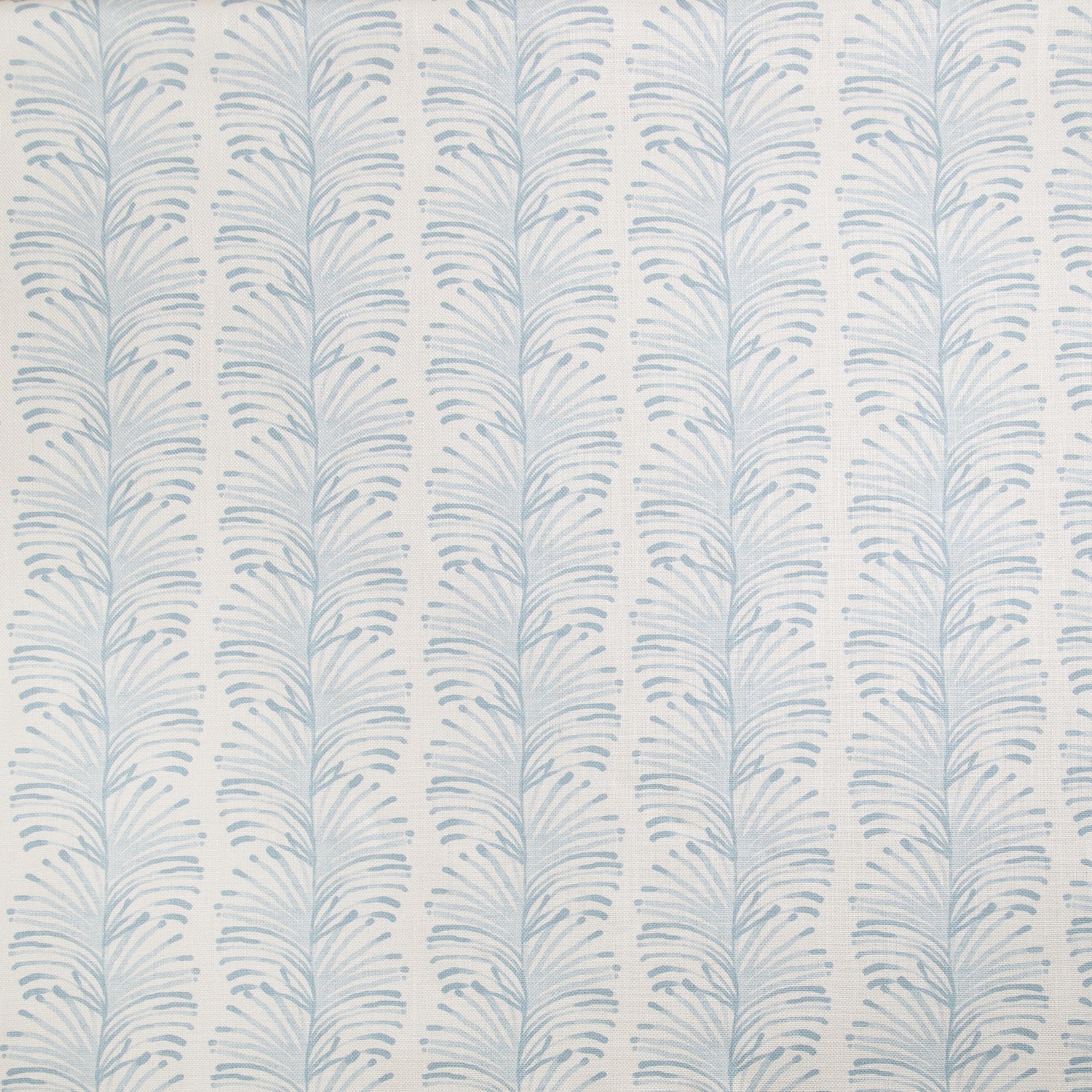 Linen Sky Blue Botanical Stripe Print