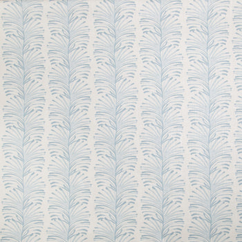 Linen Sky Blue Botanical Stripe Print