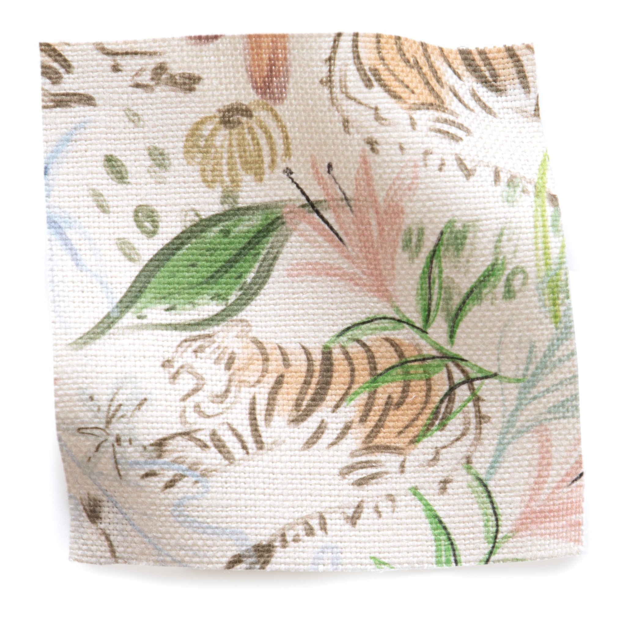 Pink Chinoiserie Tiger Printed Linen Swatch