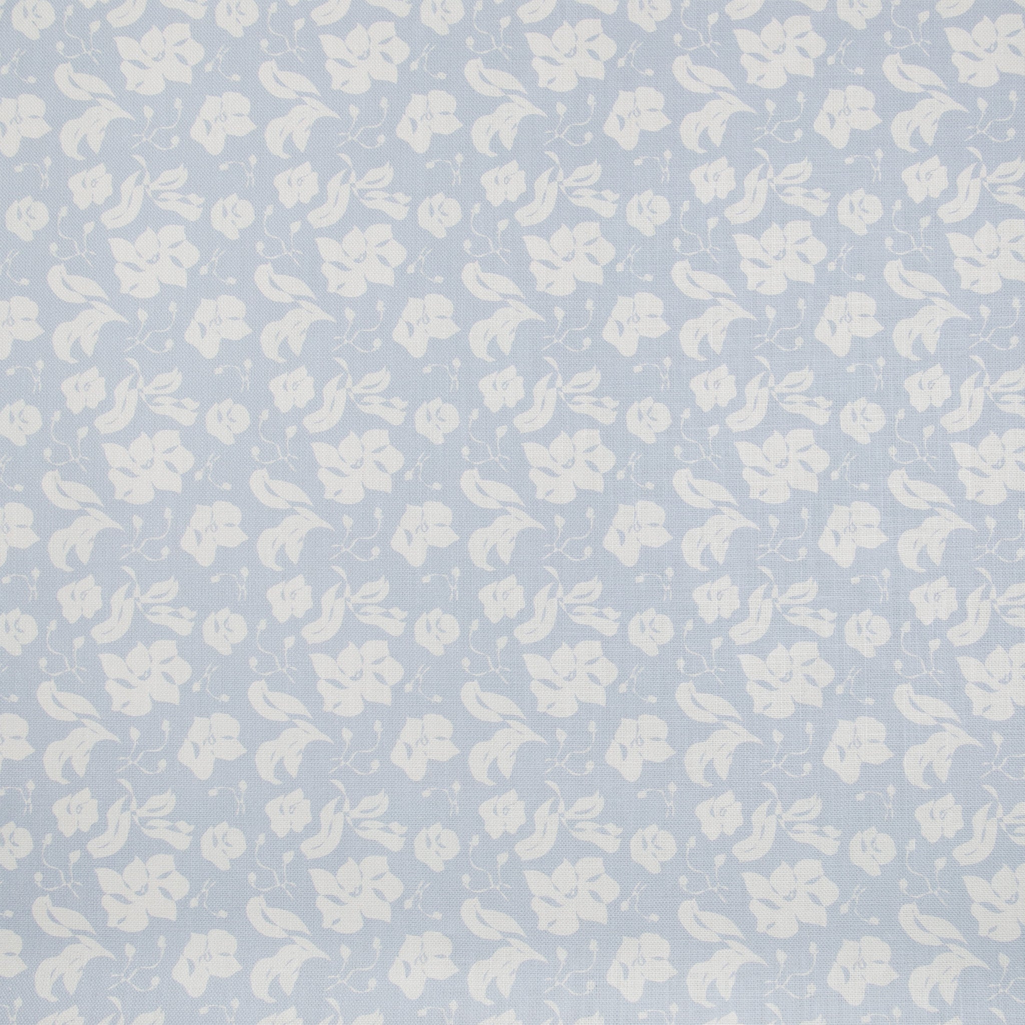 Cornflower Blue Floral Linen Print