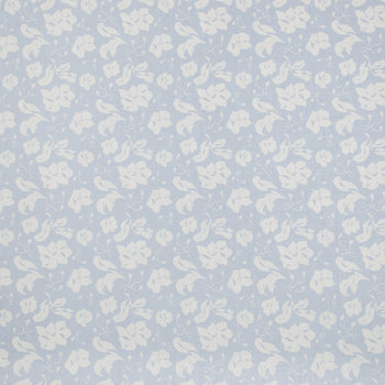 Cornflower Blue Floral Linen Print