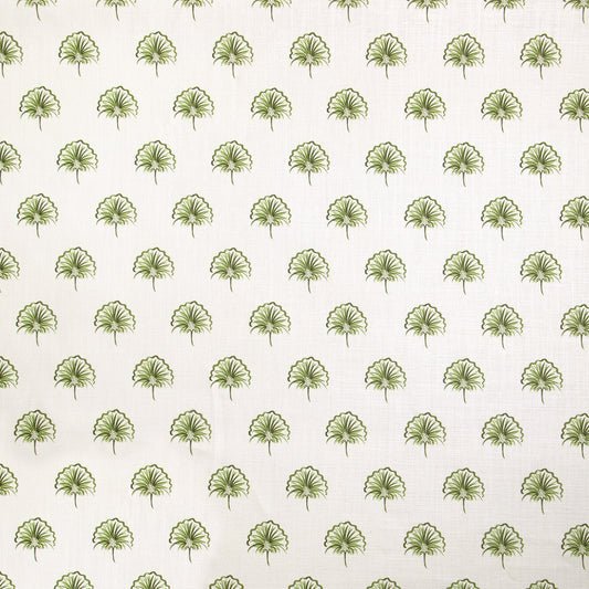Green Floral Linen Print