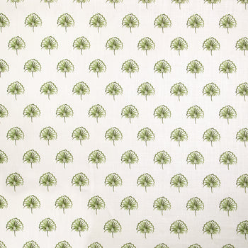 Green Floral Linen Print