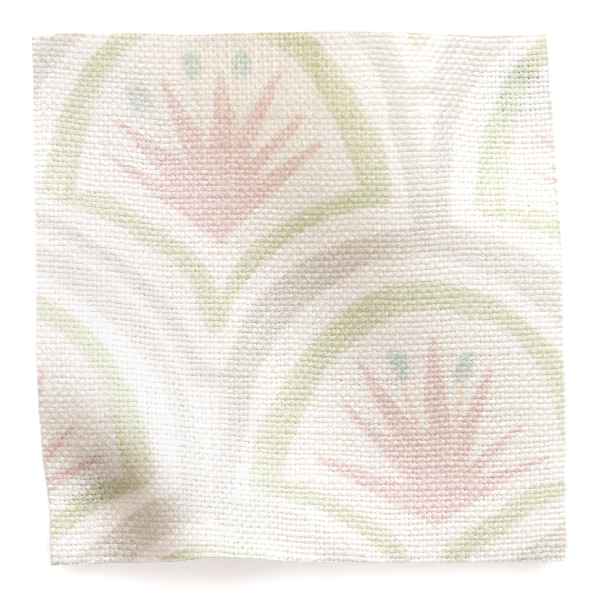 Pink Art Deco Palm Printed Linen Swatch