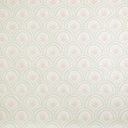 Pink Art Deco Palm Linen Print