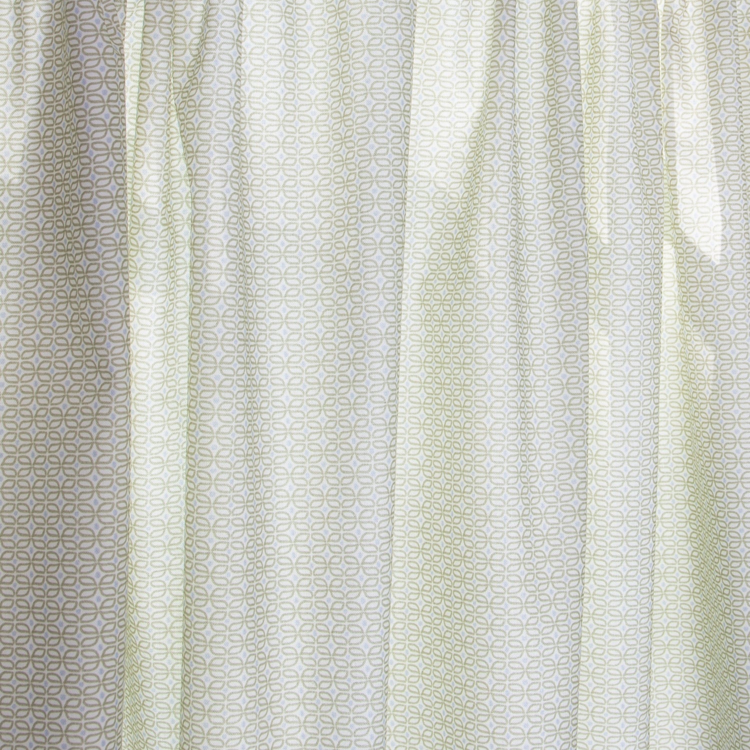 close up of Moss Green Geometric Printed curtain 