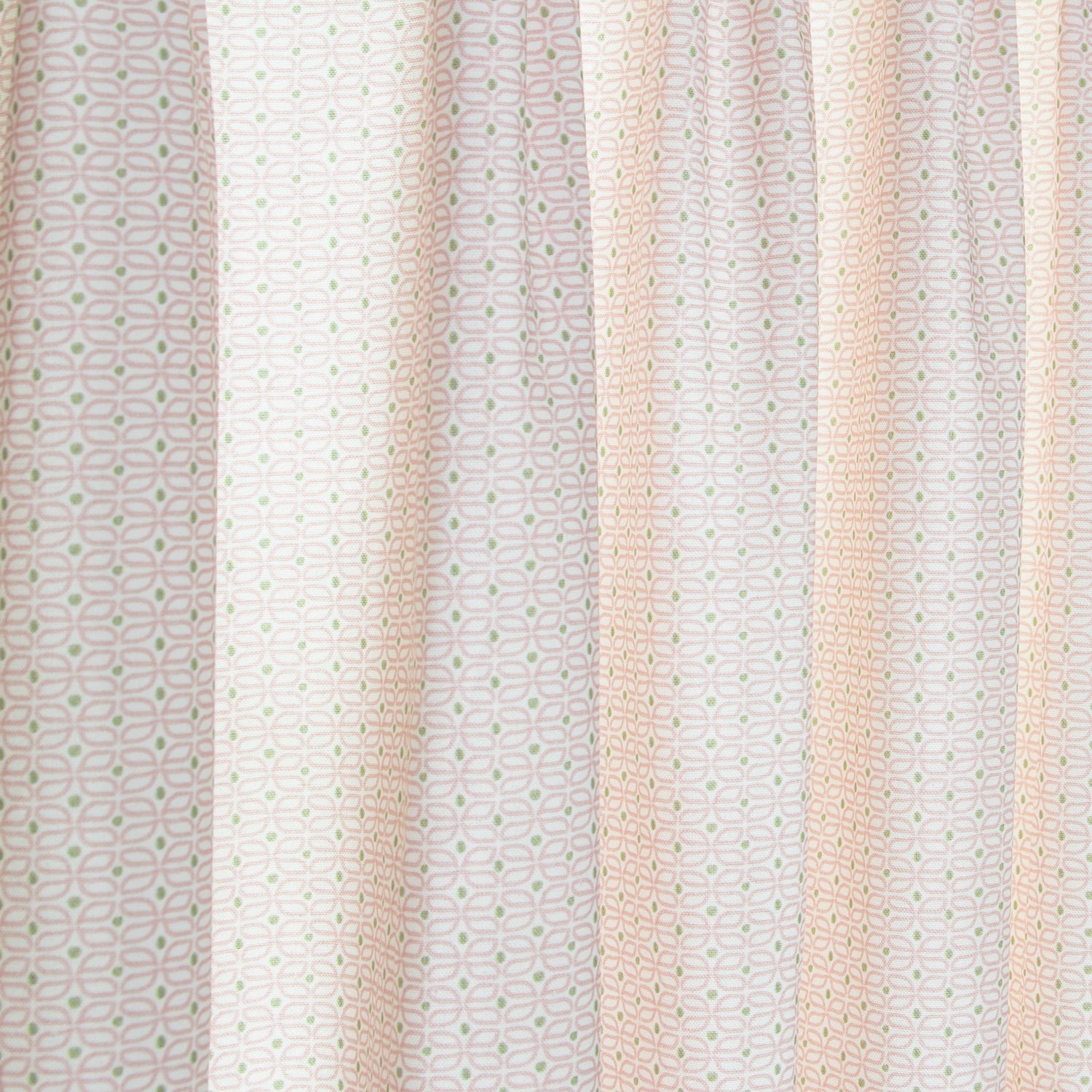 close up of Pink Geometric Printed Cotton curtain 