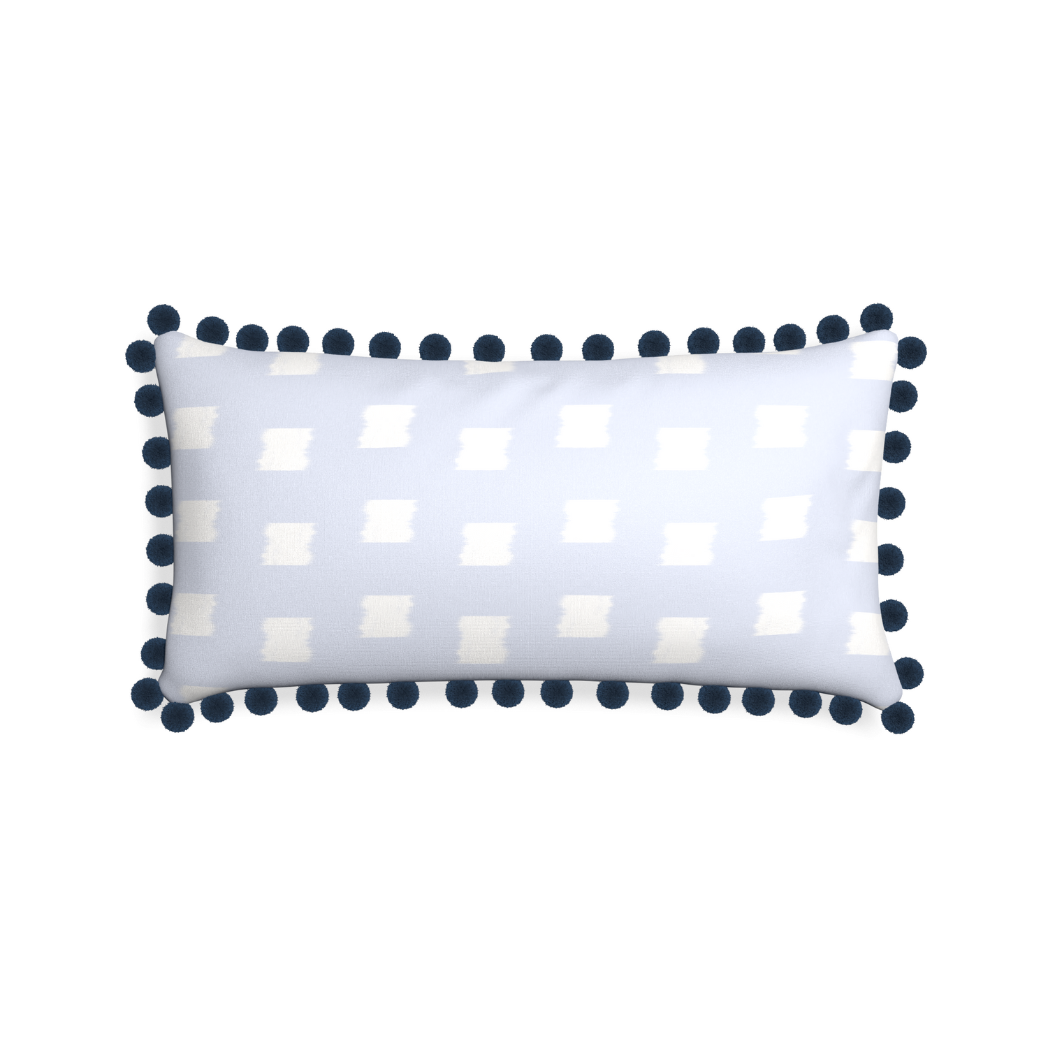 Midi-lumbar denton custom sky blue patternpillow with c on white background