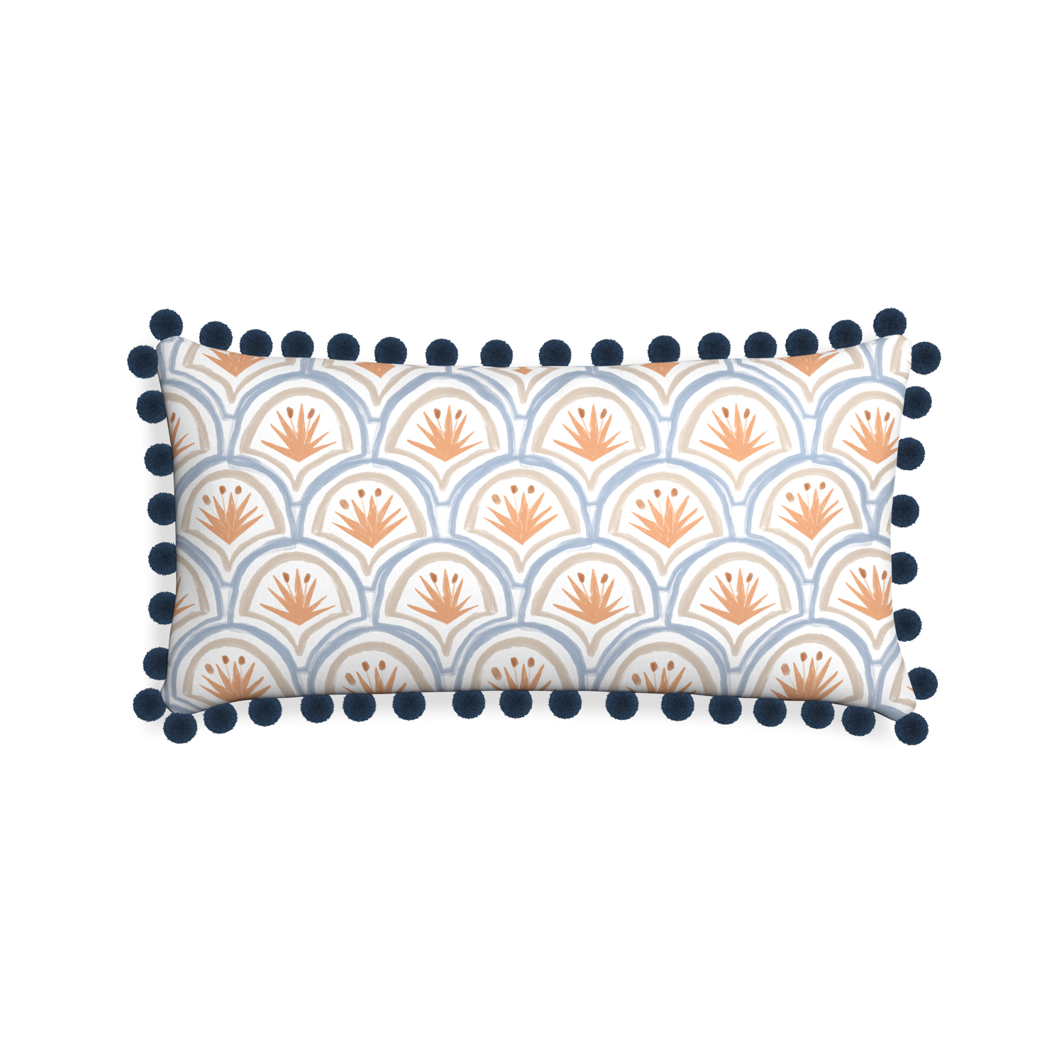 Midi-lumbar thatcher apricot custom art deco palm patternpillow with c on white background