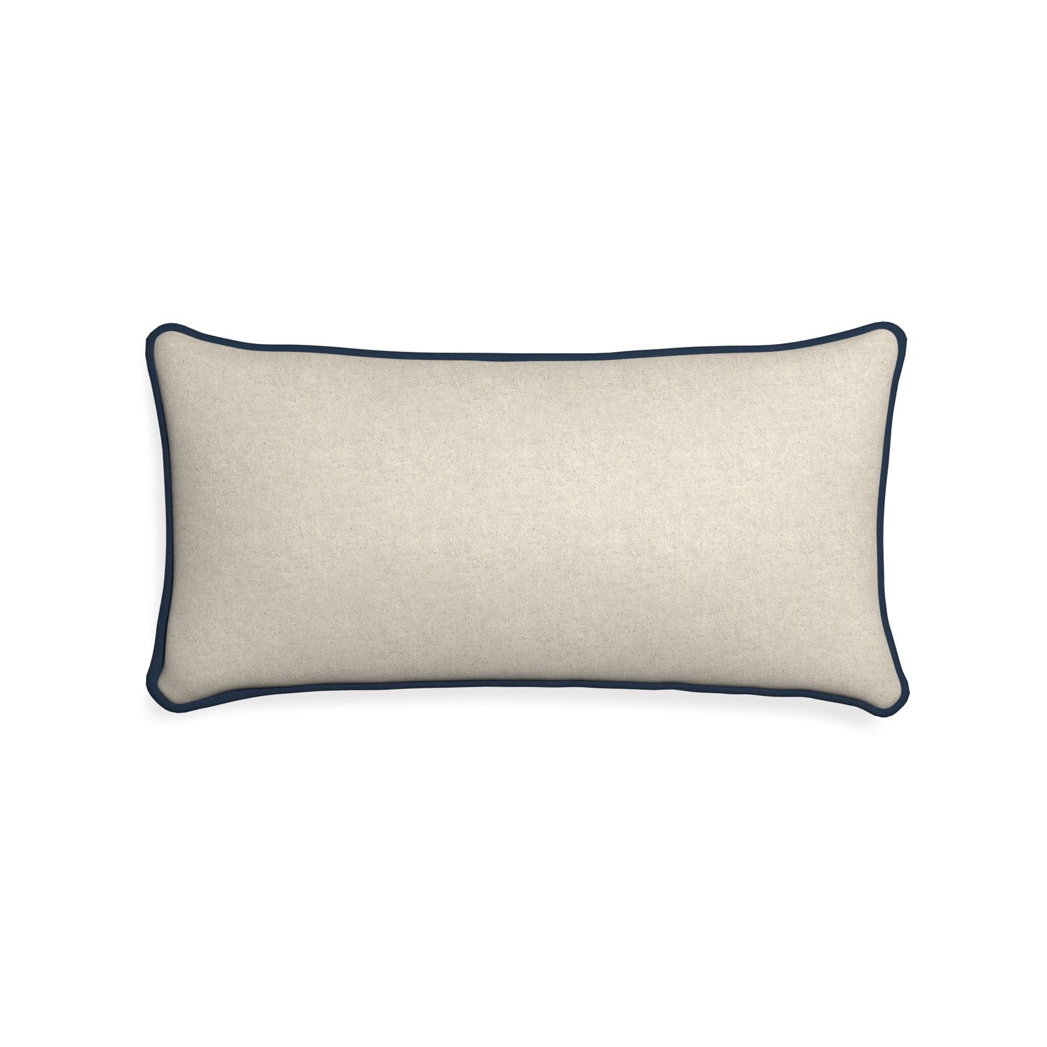 Midi-lumbar oat custom light brownpillow with c piping on white background