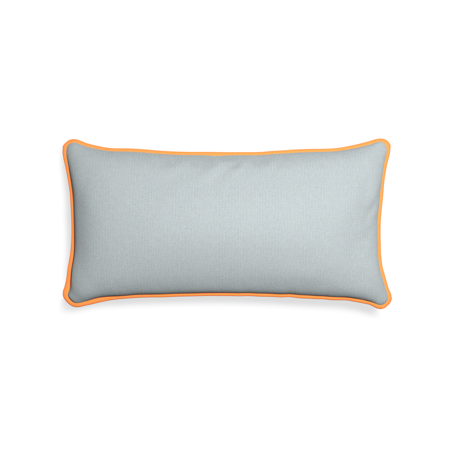 Midi-lumbar sea custom grey bluepillow with clementine piping on white background