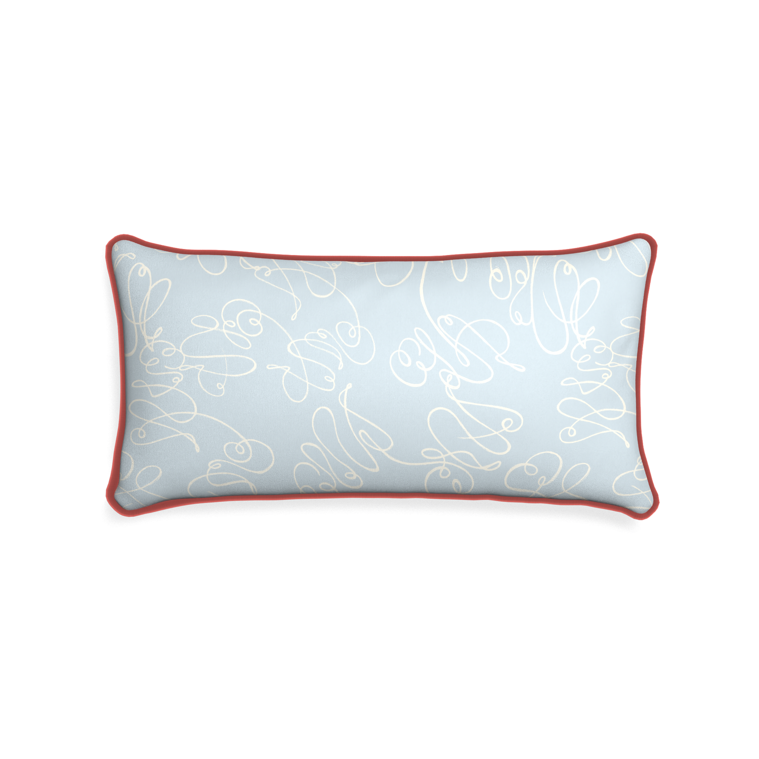 Midi-lumbar mirabella custom powder blue abstractpillow with c piping on white background