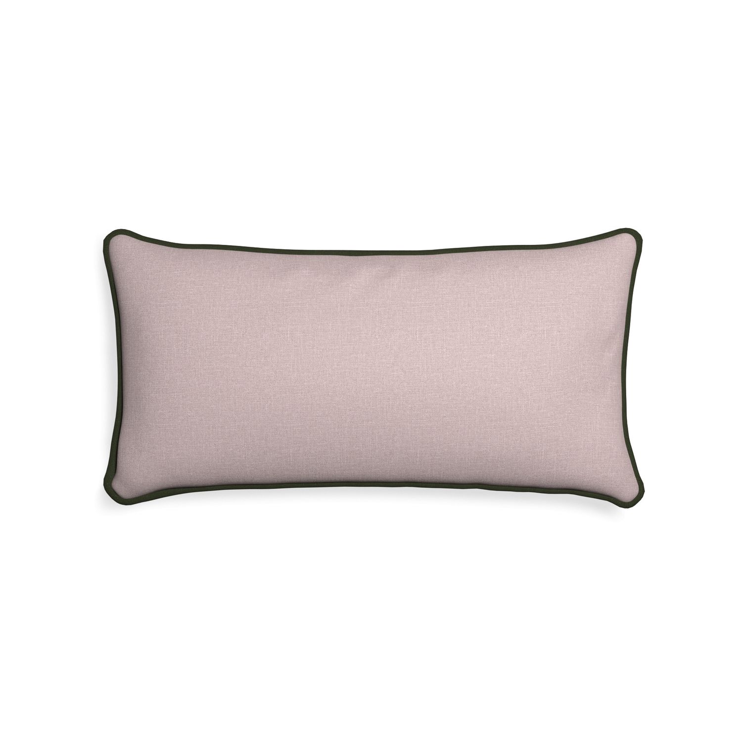 Midi-lumbar orchid custom mauve pinkpillow with f piping on white background