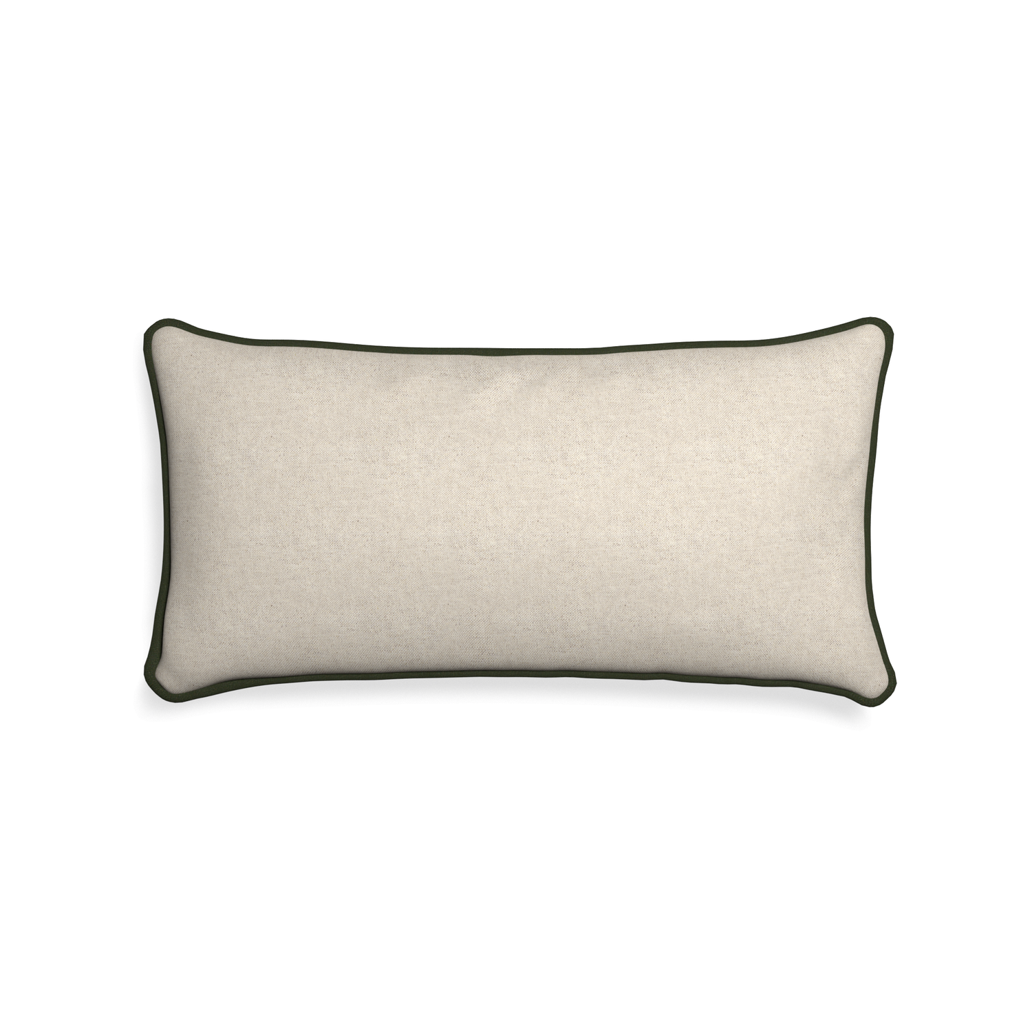 Midi-lumbar oat custom light brownpillow with f piping on white background
