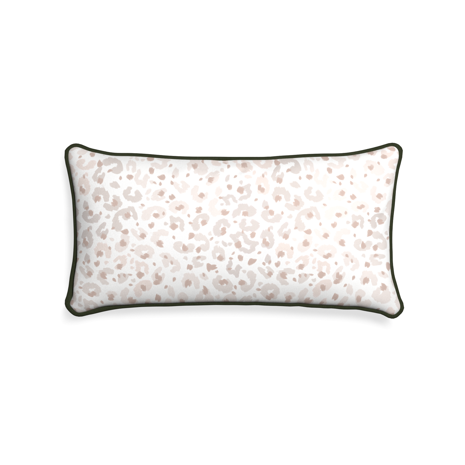 Midi-lumbar rosie custom beige animal printpillow with f piping on white background
