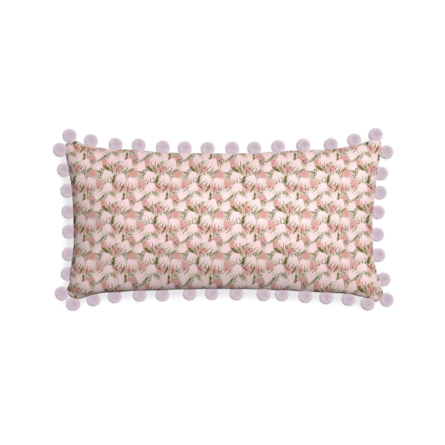 Midi-lumbar eden pink custom pink floralpillow with l on white background
