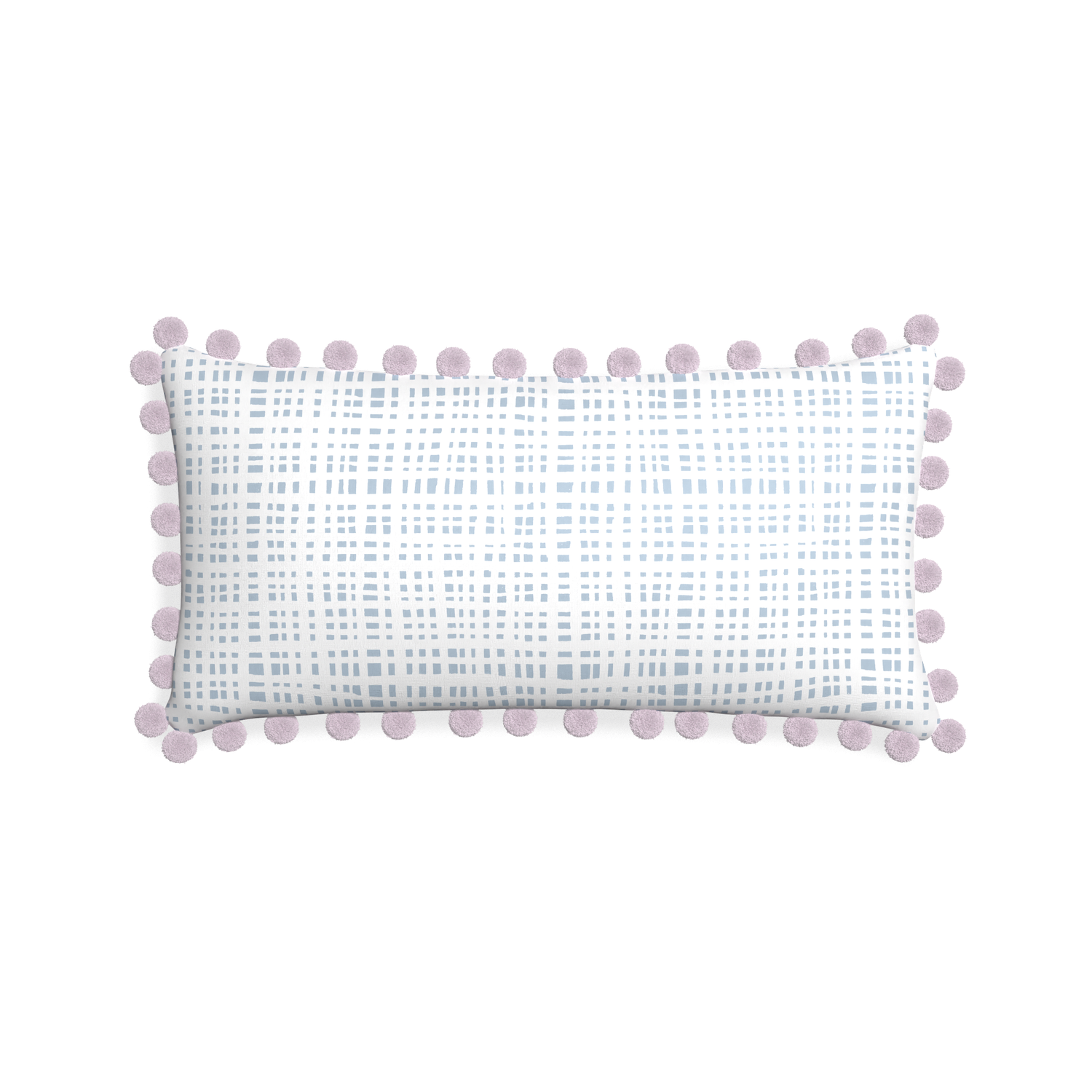 Midi-lumbar ginger custom plaid sky bluepillow with l on white background
