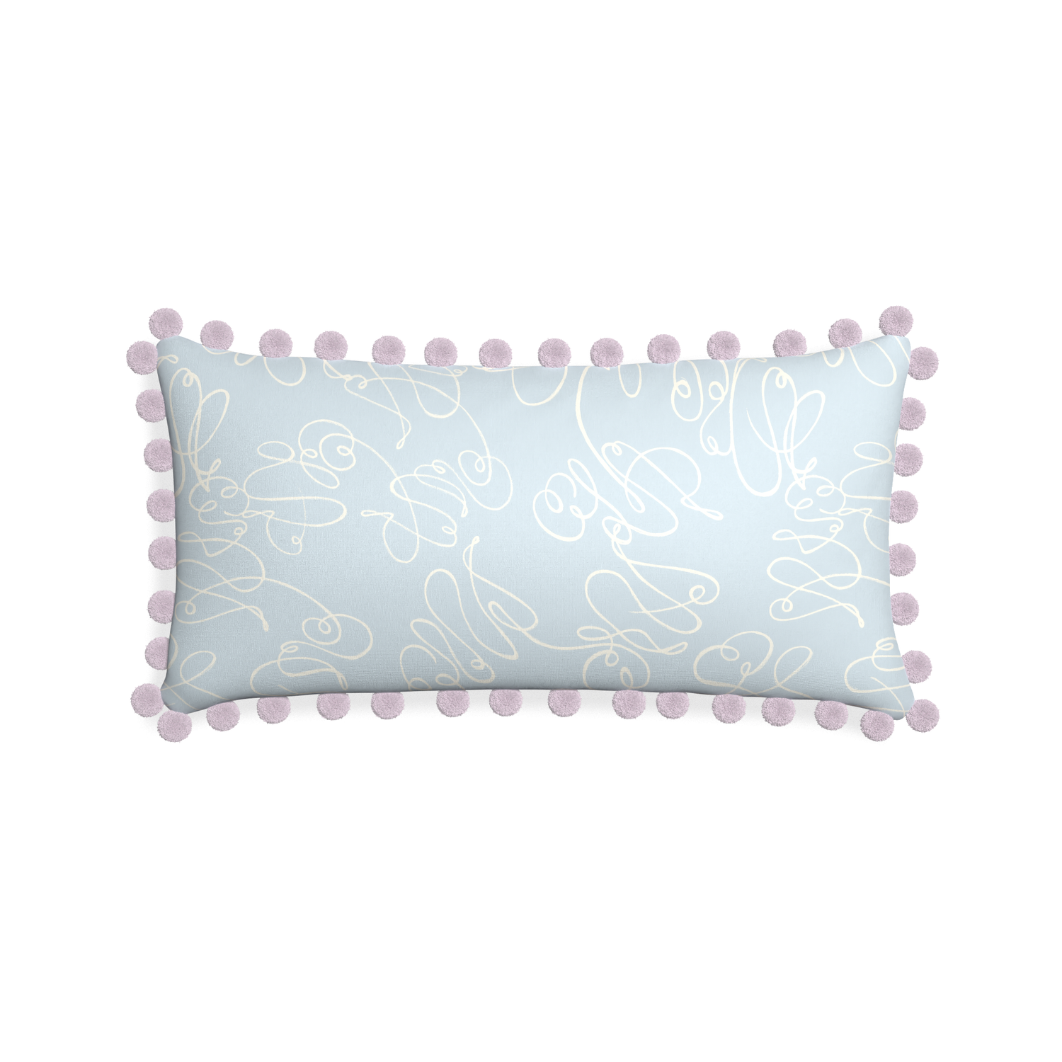 Midi-lumbar mirabella custom powder blue abstractpillow with l on white background