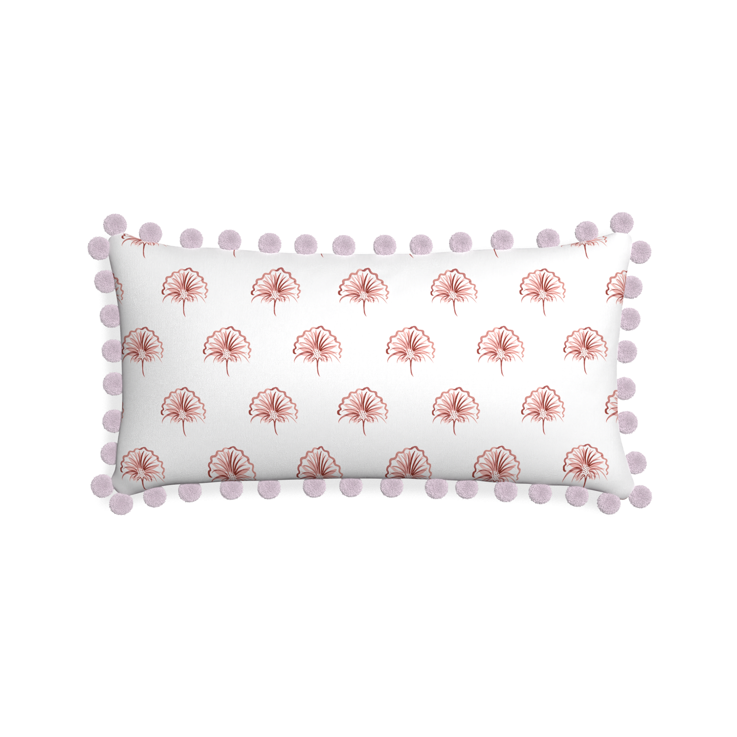 Midi-lumbar penelope rose custom floral pinkpillow with l on white background