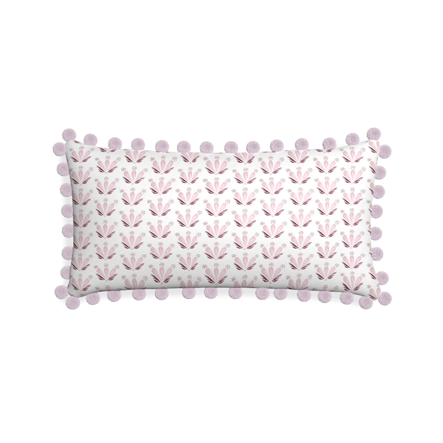 Midi-lumbar serena pink custom pink & burgundy drop repeat floralpillow with l on white background
