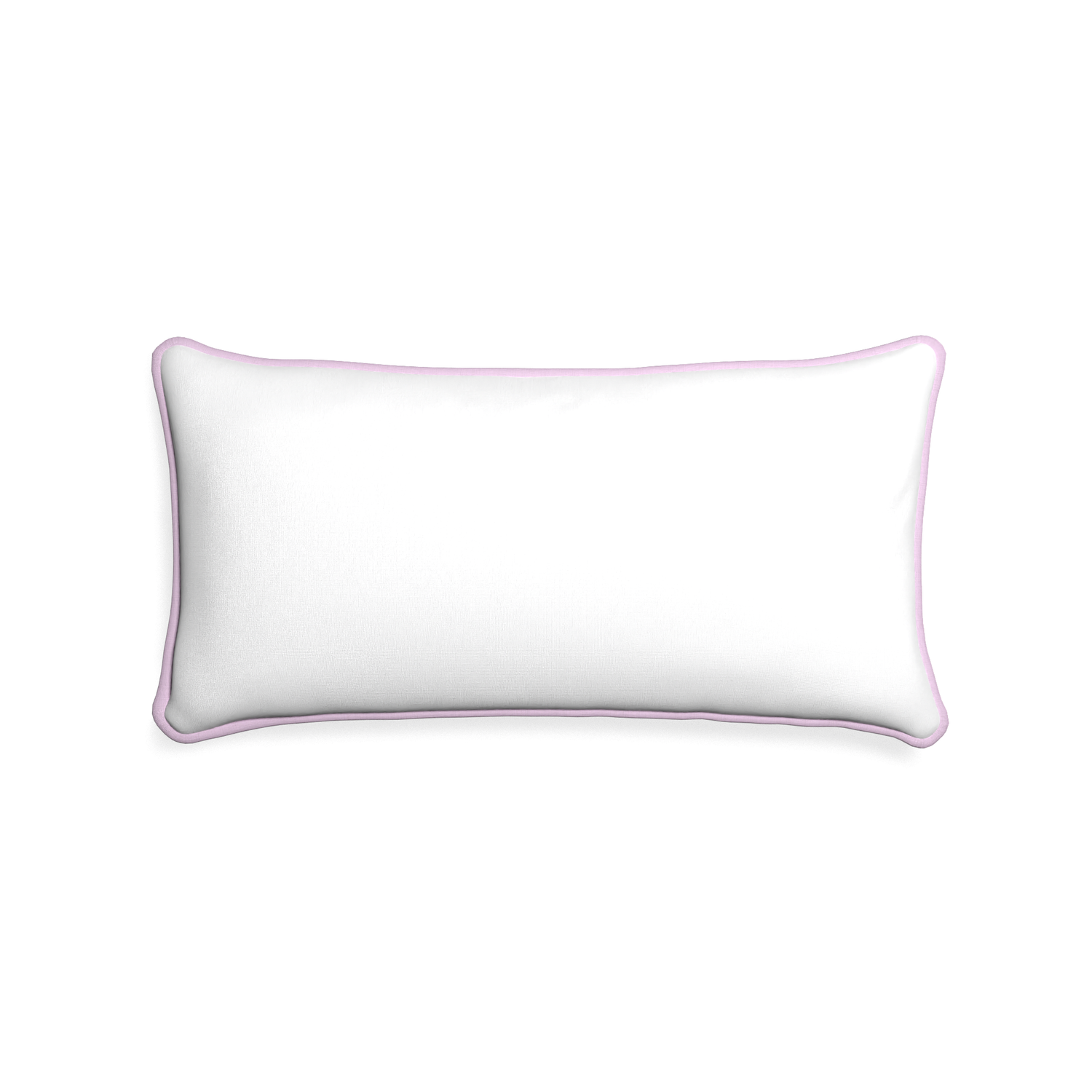 Midi-lumbar snow custom white cottonpillow with l piping on white background