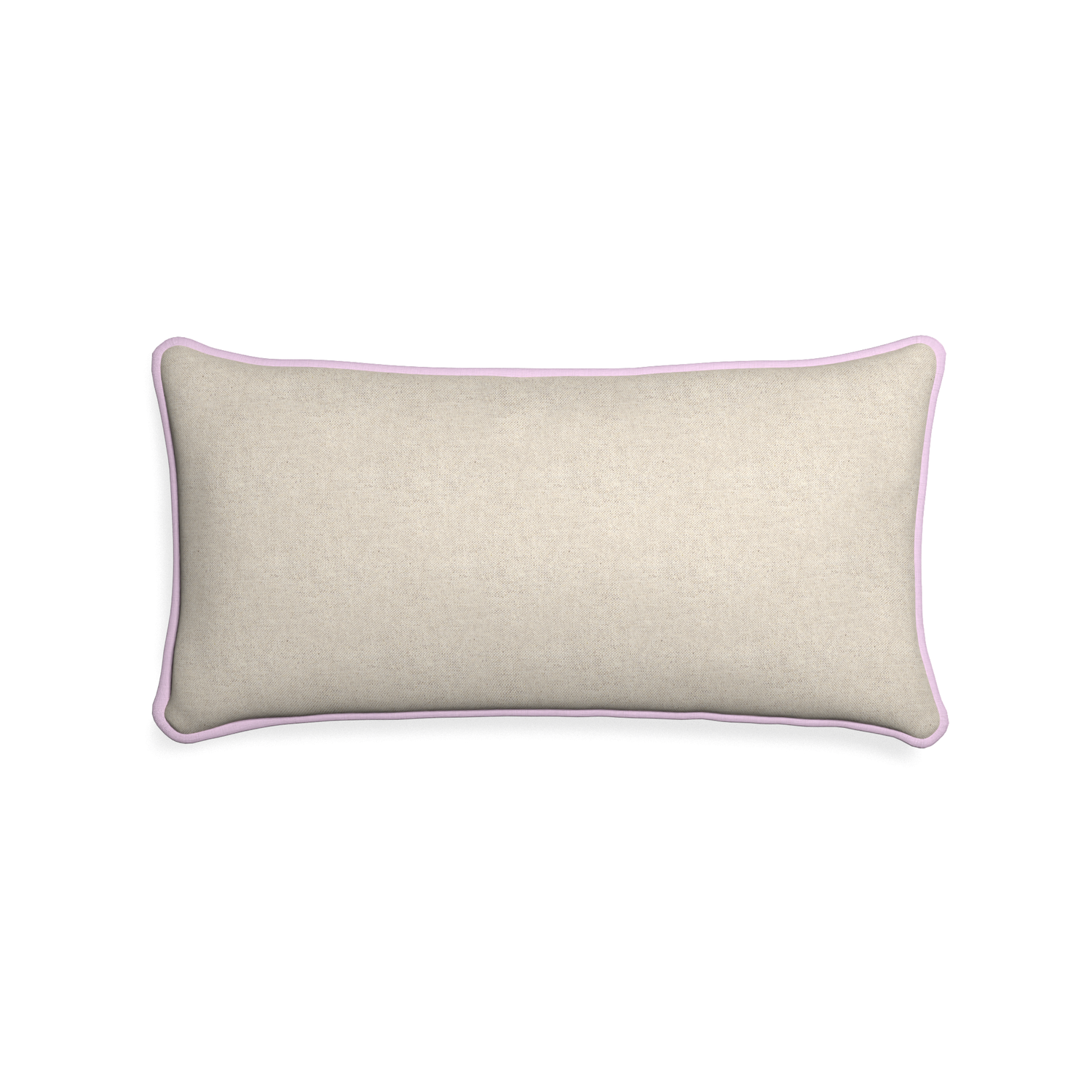 Midi-lumbar oat custom light brownpillow with l piping on white background