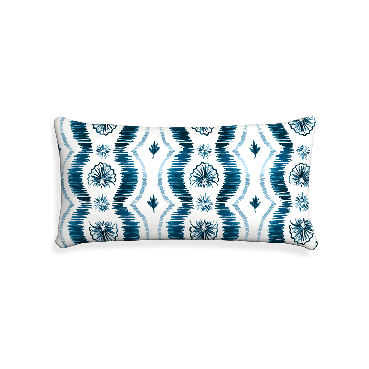 Midi-lumbar alice custom blue ikatpillow with none on white background