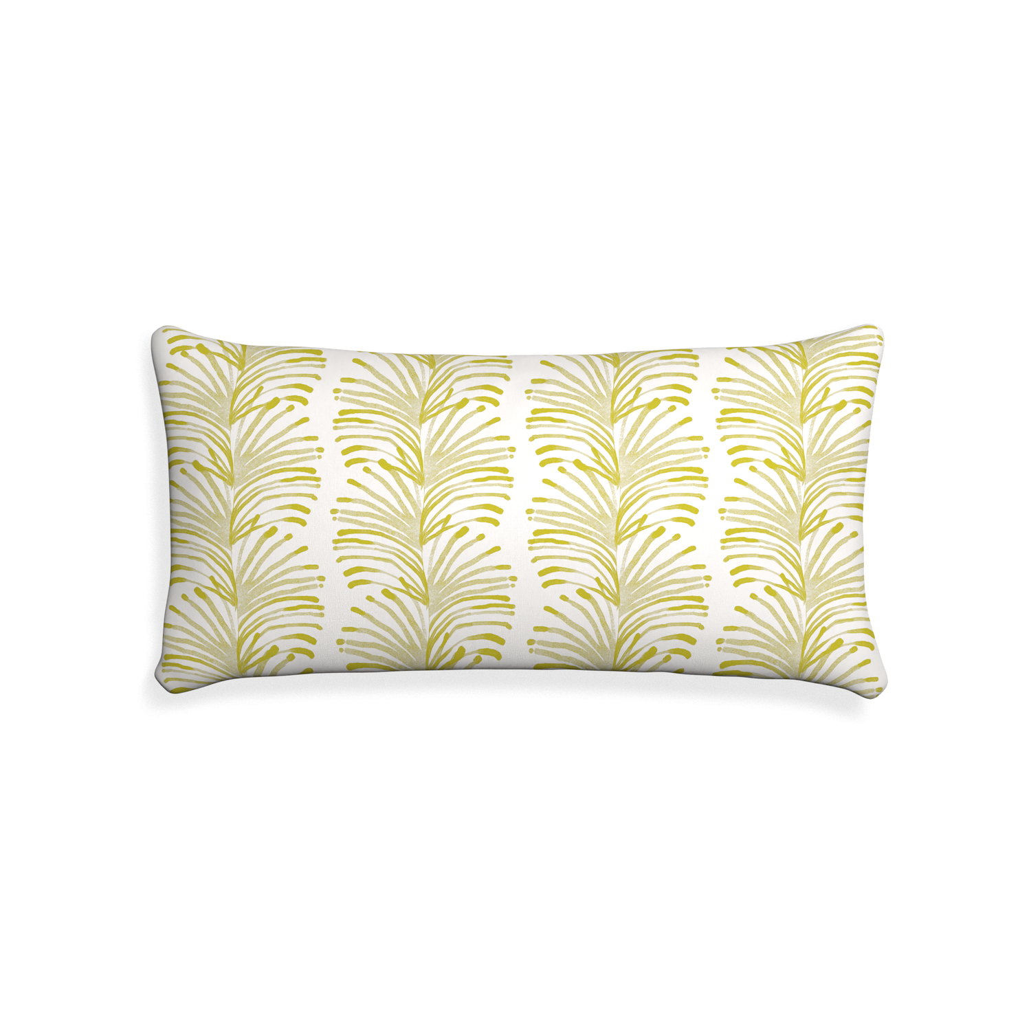 Midi-lumbar emma chartreuse custom yellow stripe chartreusepillow with none on white background