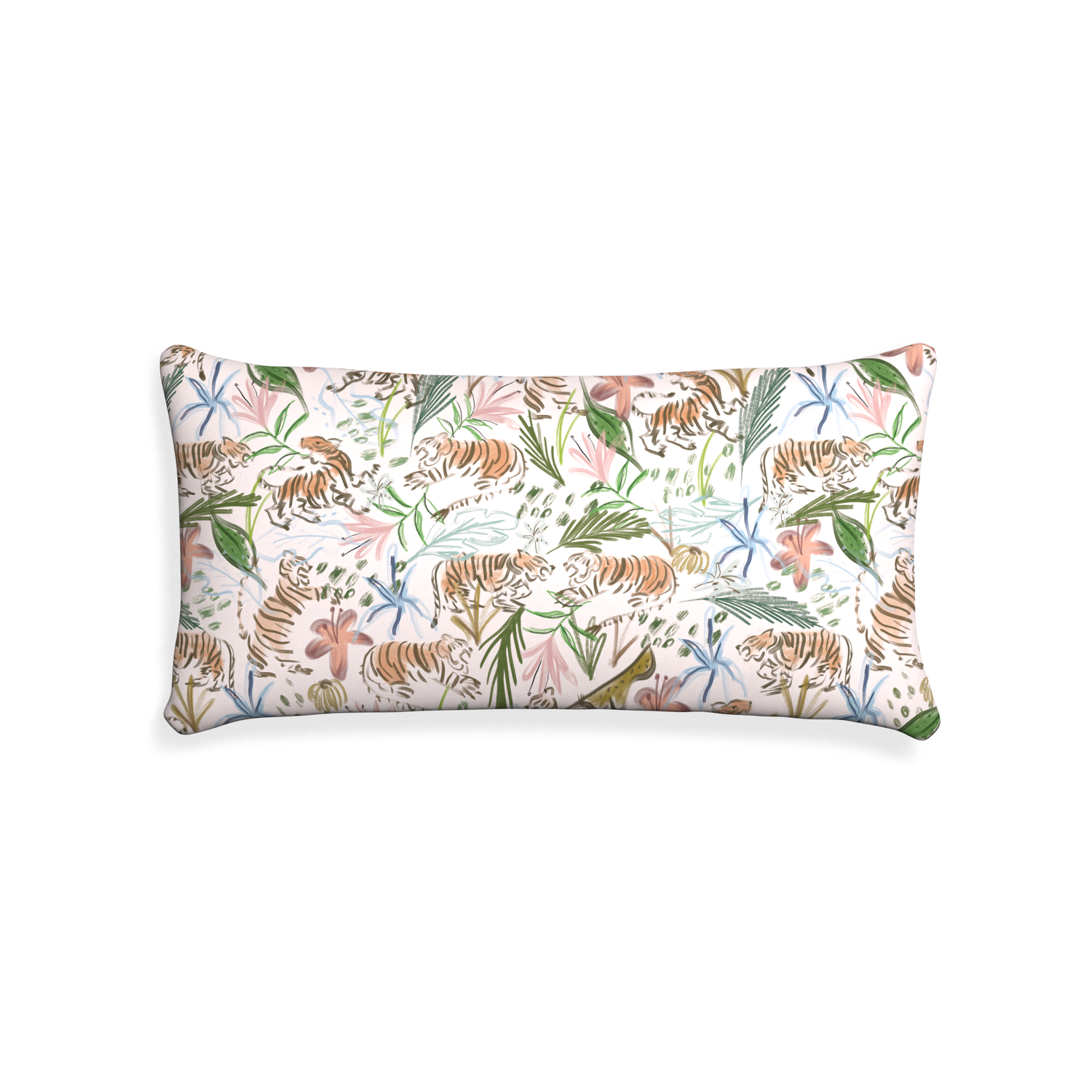 Midi-lumbar frida pink custom pink chinoiserie tigerpillow with none on white background