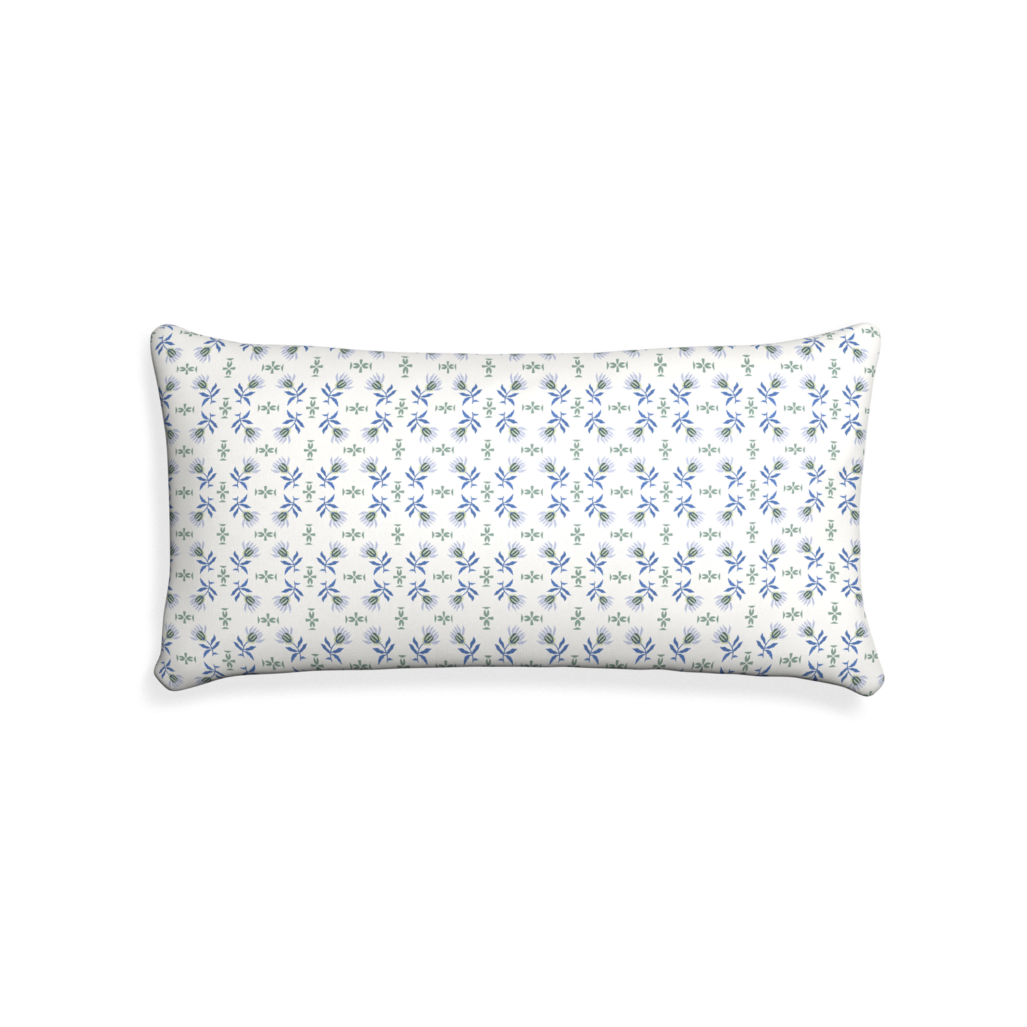 Midi-lumbar lee custom blue & green floralpillow with none on white background