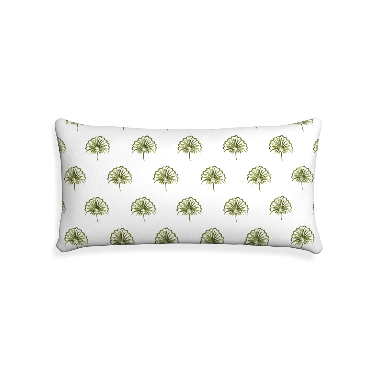 Midi-lumbar penelope moss custom green floralpillow with none on white background