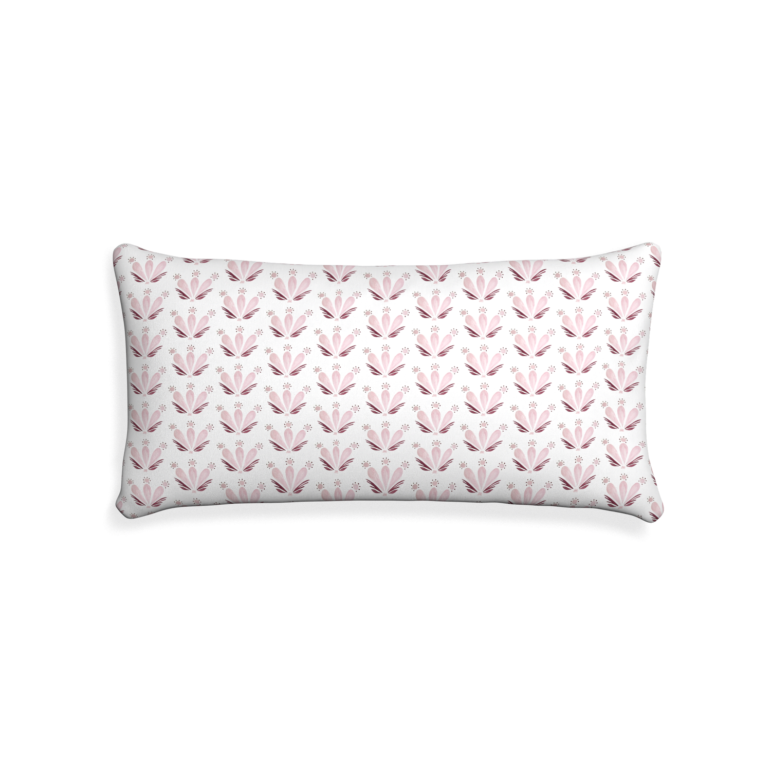 Midi-lumbar serena pink custom pink & burgundy drop repeat floralpillow with none on white background