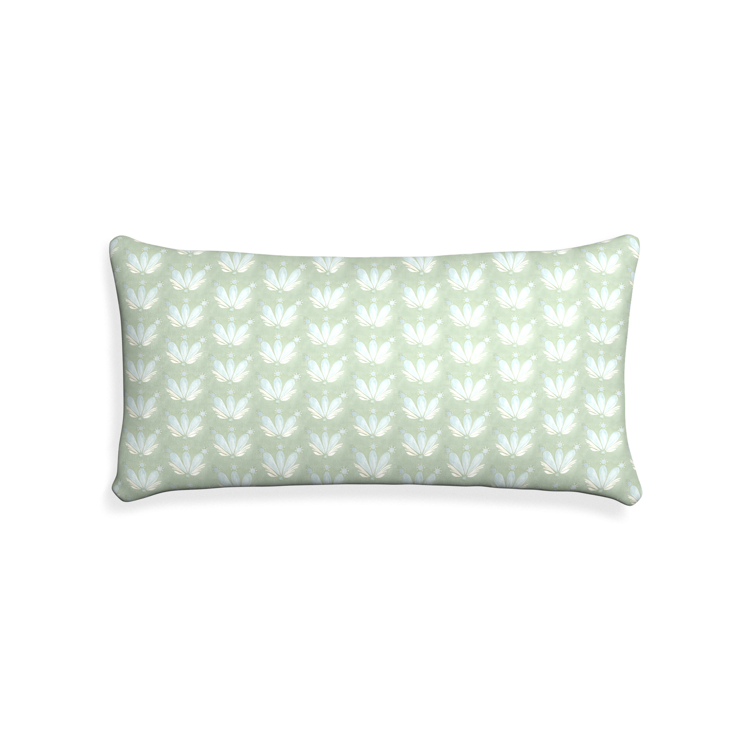 Midi-lumbar serena sea salt custom blue & green floral drop repeatpillow with none on white background