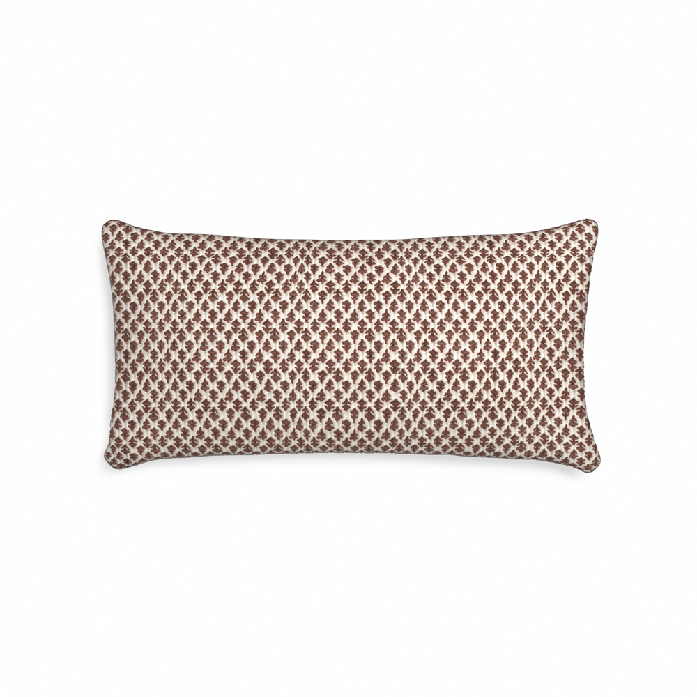 Midi-lumbar quinn chestnut custom pillow with n on white background