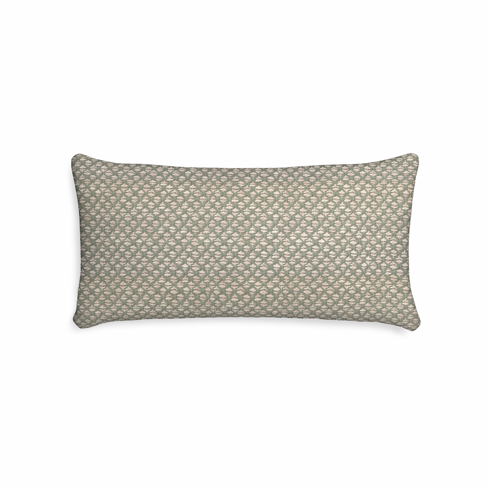 Midi-lumbar quinn sage custom pillow with n on white background