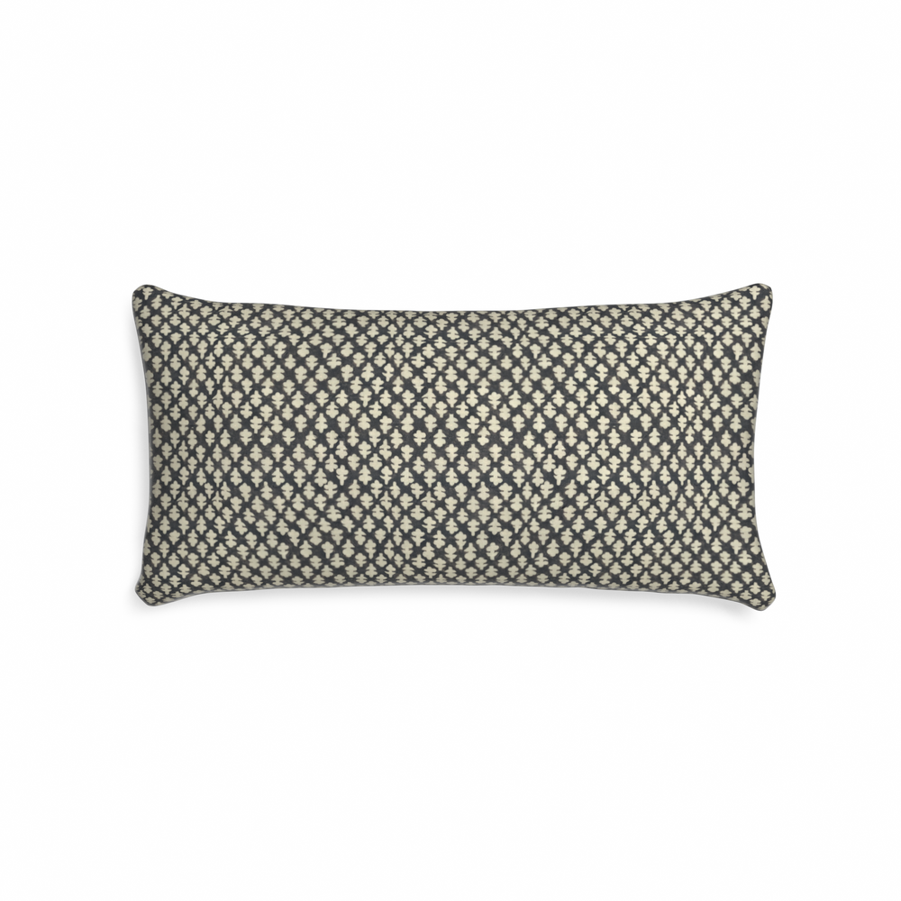 Midi-lumbar quinn charcoal custom pillow with n on white background