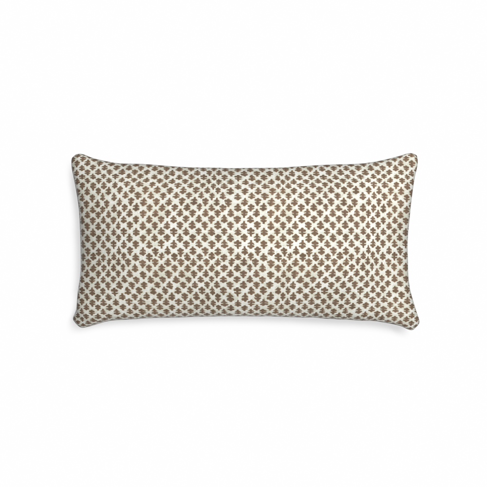Midi-lumbar quinn chestnut custom pillow with n on white background