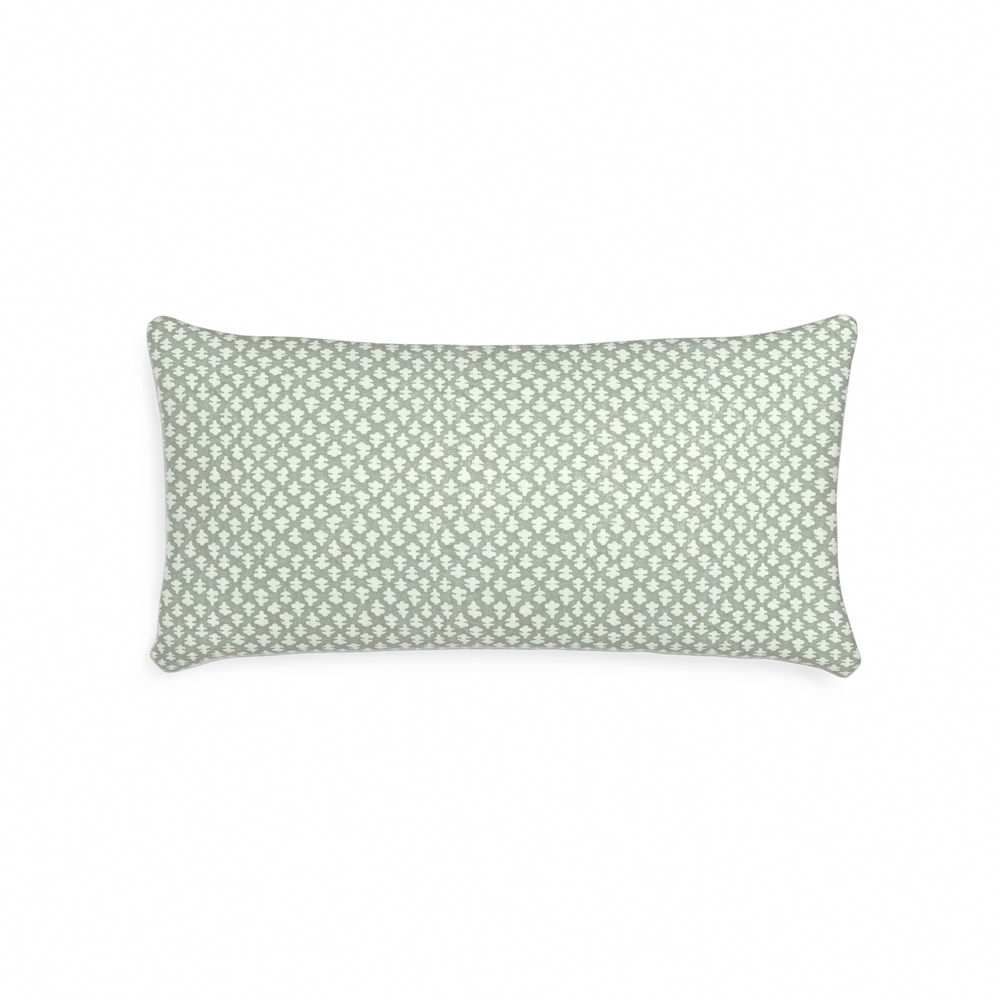 Midi-lumbar quinn eucalyptus custom pillow with n on white background