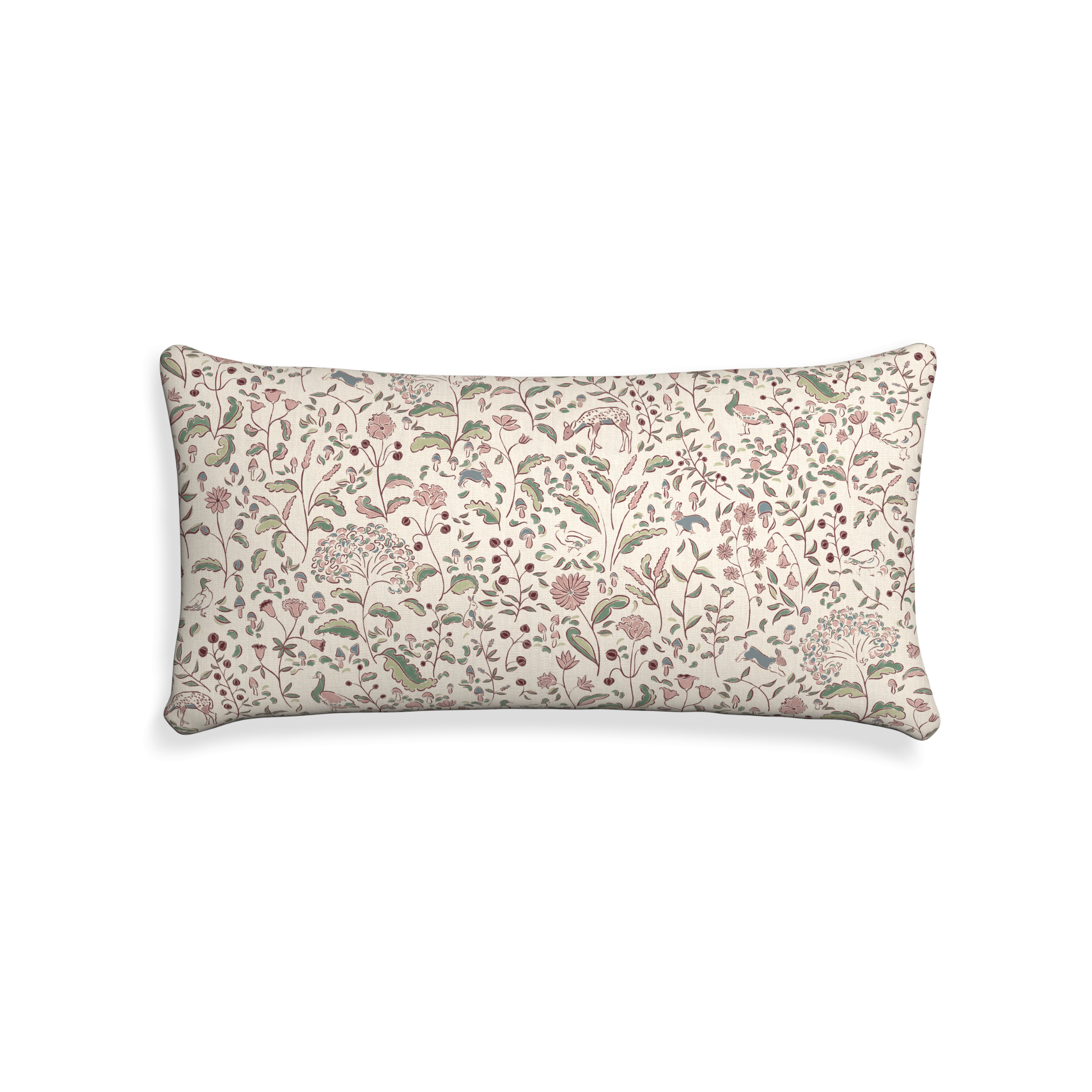 Pillow Printed Linen Ruby Burgundy - Thumbnail 5