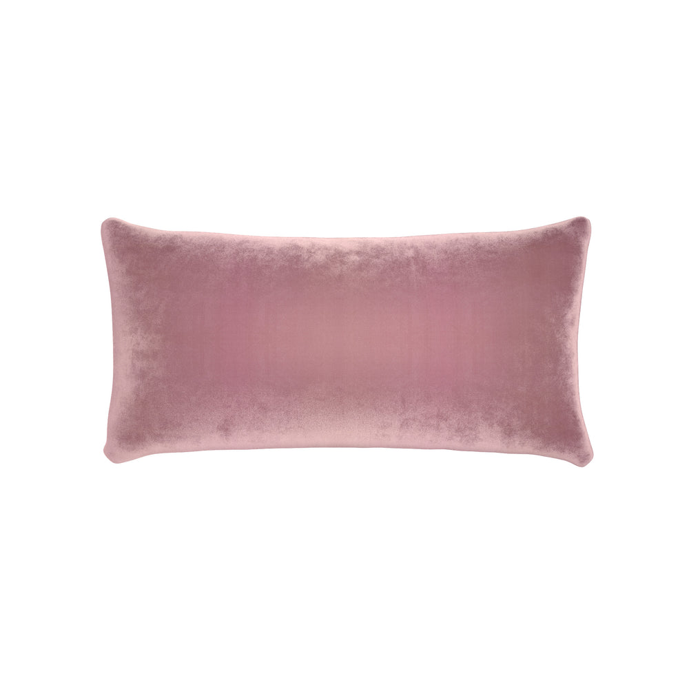 Midi-lumbar azalea velvet custom pillow with n on white background