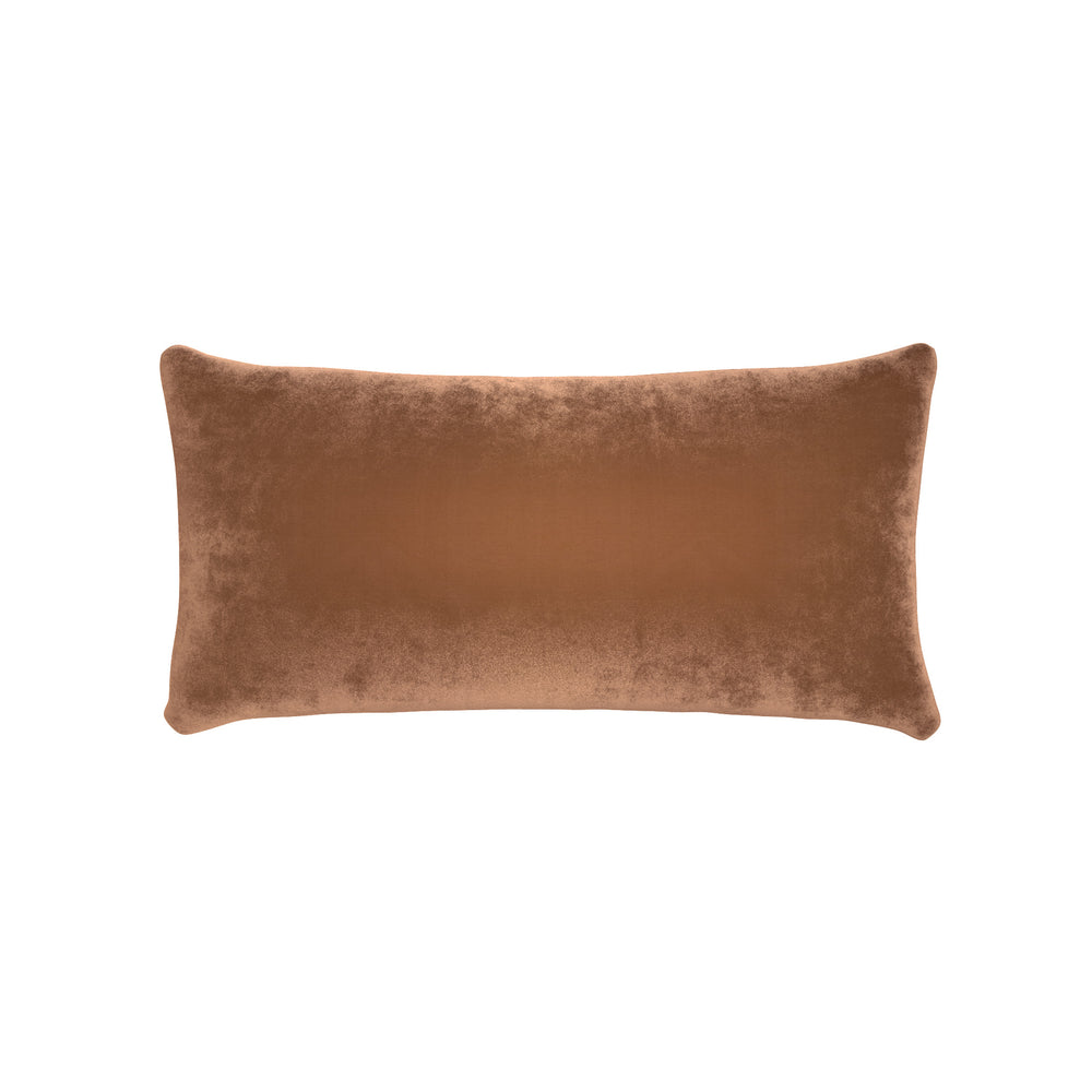 Midi-lumbar honey velvet custom pillow with n on white background