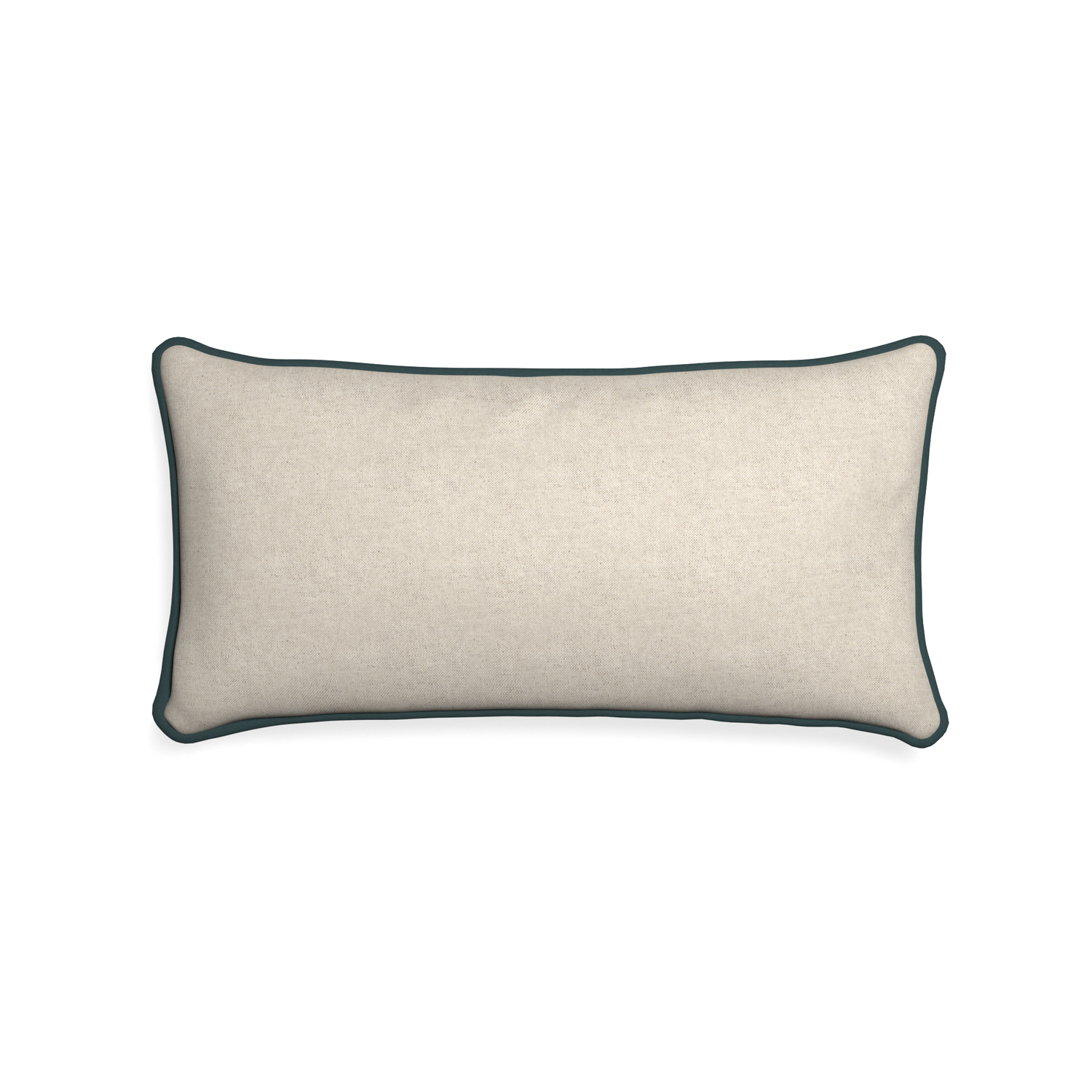 Midi-lumbar oat custom light brownpillow with p piping on white background