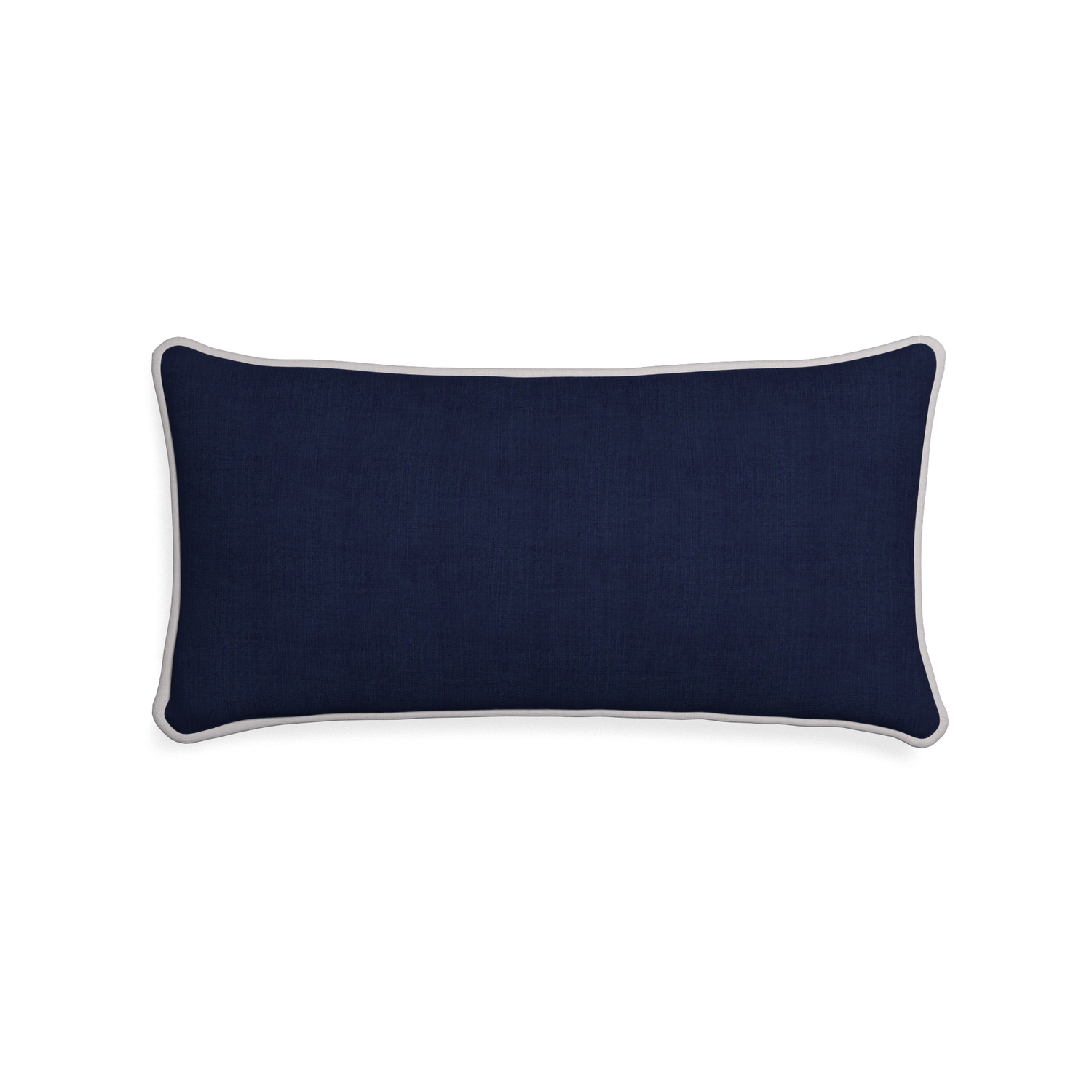 Midi-lumbar midnight custom navy bluepillow with pebble piping on white background