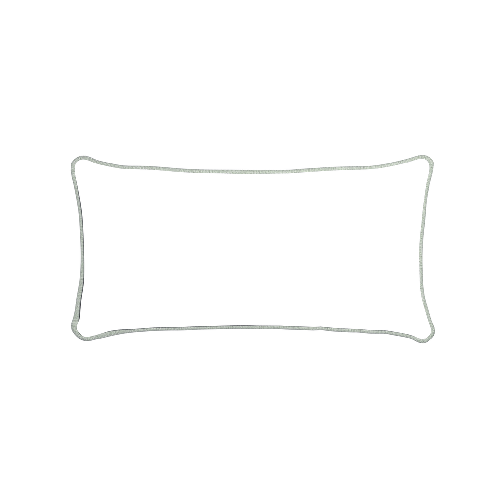 Midi-lumbar beatrice custom embroidered wavepillow with sea piping on white background