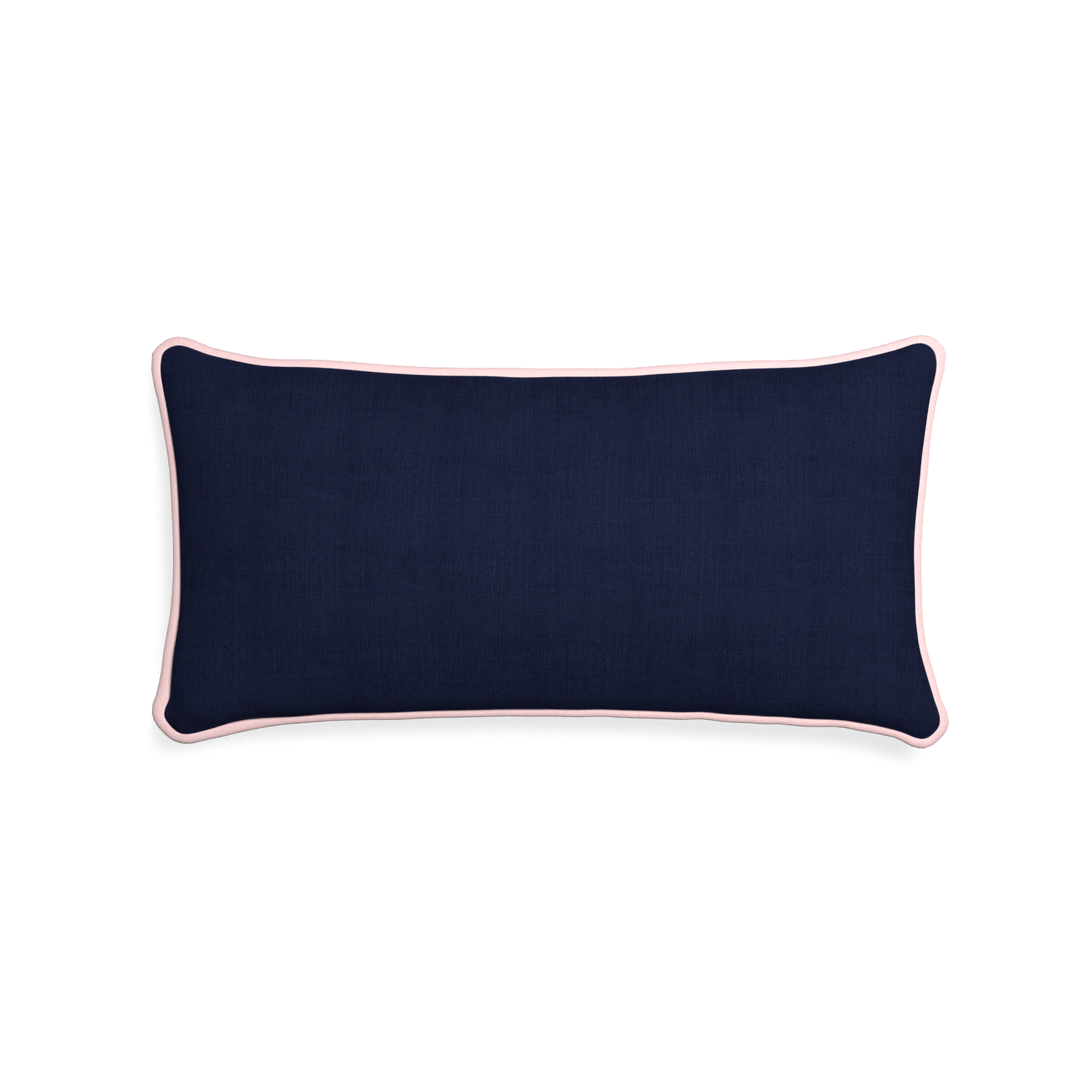 Midi-lumbar midnight custom navy bluepillow with petal piping on white background