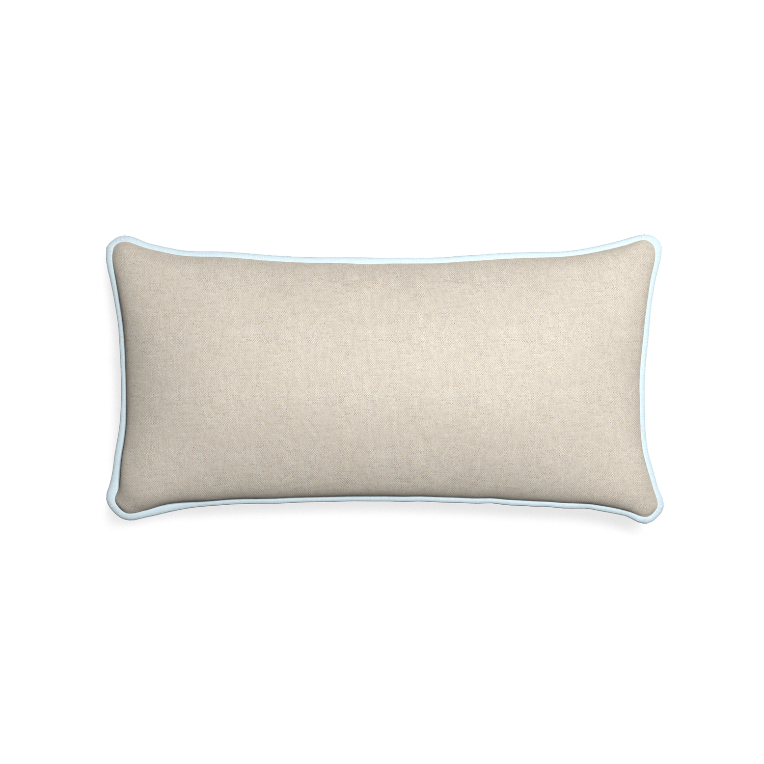 Midi-lumbar oat custom light brownpillow with powder piping on white background