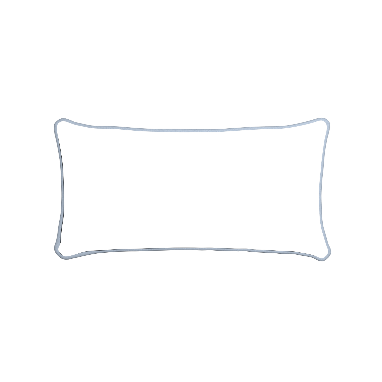 Midi-lumbar hayes sea salt custom blue geometric pillow with sky piping on white background